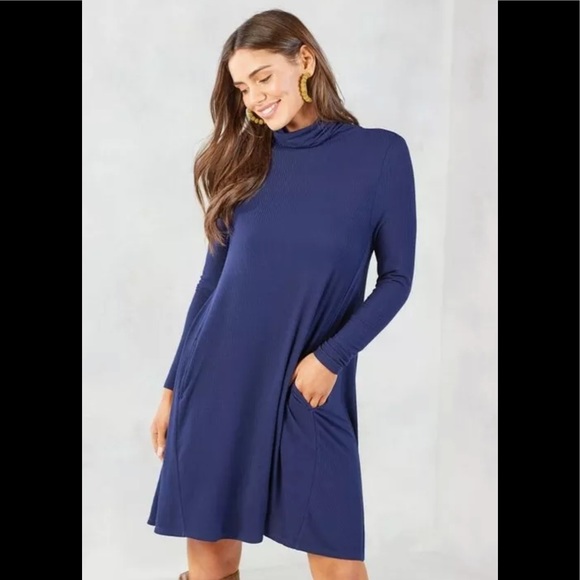 NWT Mud Pie Topher Navy Turtleneck Dress - Picture 2 of 8